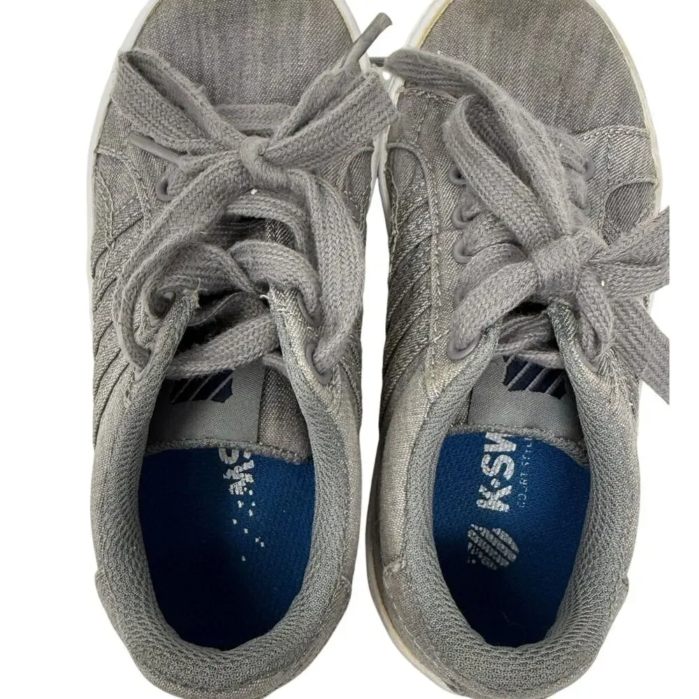 K-Swiss Toddler 10.5 Grey Classic Denim Sneakers Casual Low Top Shoes